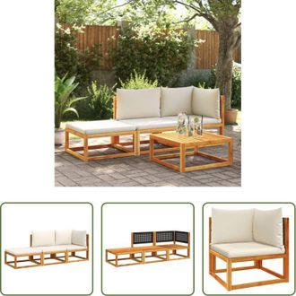 vidaXL vidaXL Rattan - Set di divani da giardino 3 pezzi con cuscini in legno di acacia e rattan