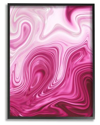 Stupell Industries Pink Marble Abstract Swirls Framed Giclee Wall Art By Martina Pavlova