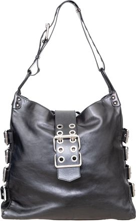 Dolce & Gabbana Pre-owned Womens & Buckled Shoulder Bag - 00s - Black Leather - One Size