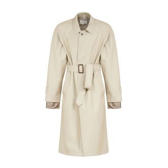 Maison Margiela Gelaagde Trenchcoat met Riem - Dames - Mantels - Grijs - Maat: S Katoen