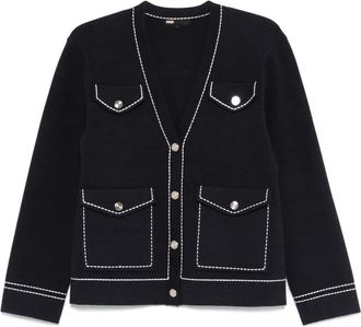 Maje Cardigan con cuciture a contrasto - Blu