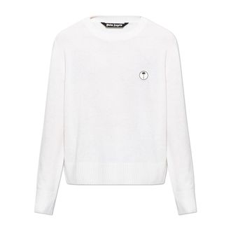 Palm Angels Jersey de lana con logo bordado - Knitwear - Hombre - Beige - XS