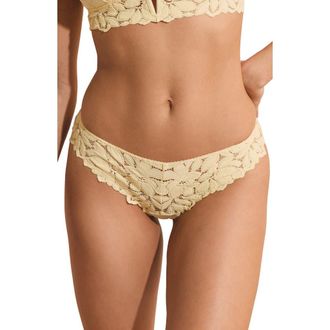 Etam Celeste Lace Tanga Thong in Vanilla at Nordstrom, Size Xx-Small