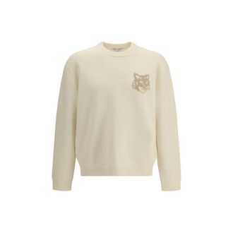 Maison Kitsun&eacute; Cream Wool Mens Sweatshirt
