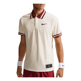 Nike Court Slam x Jannik Sinner Aero-FIT Polo Shirt Asia Sizing Pale Ivory White Team Red IM6608-110