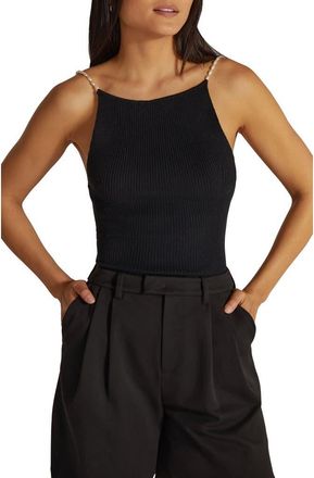 Favorite Daughter Imitation Pearl Strap Top in Meteorite at Nordstrom, Size Small