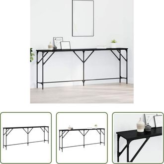 vidaXL vidaXL Tavolo consolle Rovere Nero - Tavolo consolle Rovere nero 200 x 29 x 75 cm