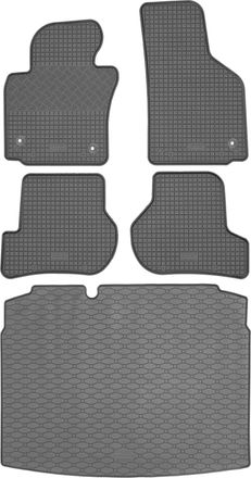 OEM Volkswagen Golf Vi Hatchback De 09.2008 A 09.2012. Juego: Alfombrillas De Goma Para Coche + Alfombrilla Para Maletero