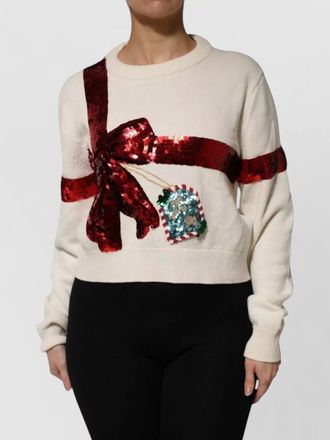 Dolce & Gabbana cashmere sequin crew neck sweater