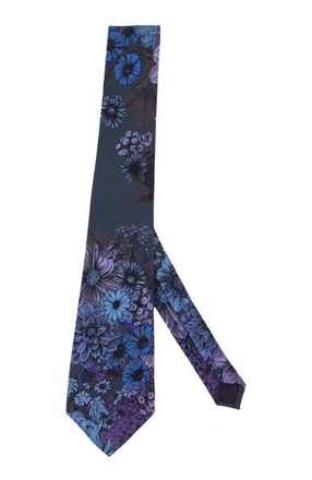 Lords of Harlech Taddeo Merino Wool Tie in Marco Floral Char at Nordstrom