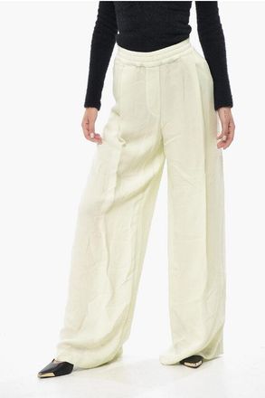 Off-white Wide-Leg Pants CADY with Elastic Waist size 46