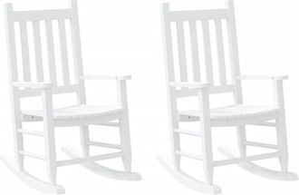 vidaXL Rocking Chairs for Children 2 pcs White Solid Wood Poplar vidaXL