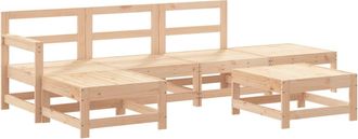 vidaXL Juego De Muebles De Jard&iacute;n 6 Piezas Madera Maciza De Pino Vidaxl