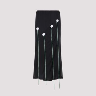 Moschino midi-rok met bloemdetails