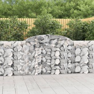 Berkfield Home Arched Gabion Baskets 13 pcs 300x30x100/120 cm Galvanised Iron in Silver