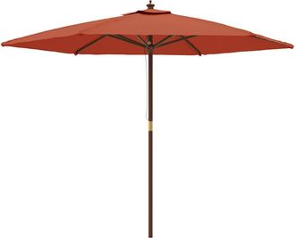 vidaXL Sombrilla De Jard&iacute;n Con Poste De Madera Terracota 299x240 Cm Vidaxl