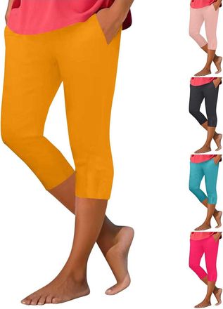 Generic 3/4 Gym Leggings for Women UK Plus Size - Knee Length Shorts Women Yoga - gymshorts Scrunch Butt Black Cycling Shorts Plus Size runningshorts Long leg