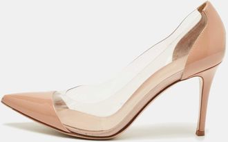 Gianvito Rossi Beige/transparent Patent Leather And Pvc Plexi Pumps