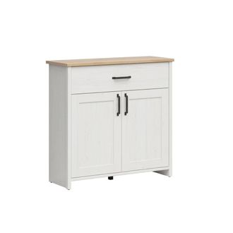Petits Meubles Buf&eacute; 2 puertas y 1 caj&oacute;n paneles de melamina blanco y madera