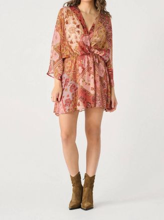 Dex Clothing Patchwork Dress In Russet Floral