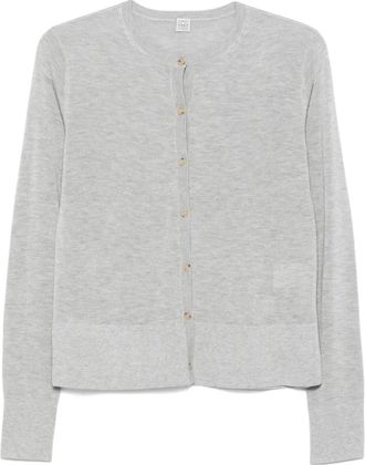 Toteme Cardigan in maglia fine - GREY MELANGE 074