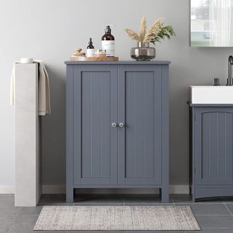 Vasagle Freestanding Bathroom Cabinet with 2 Adjustable Shelves in Grey
