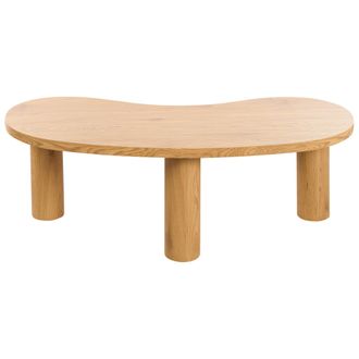 Beliani Beliani - Mesa De Centro Baja Mdf Madera Clara Retro Irregular Sala De Estar 38 X 112 Cm Auburn
