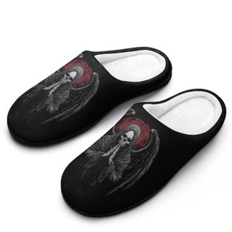 Generic Grim Reapers Blessed Funny Mens Slippers Cotton Warm House Shoes Memory Foam Sandals Print Size 7-14