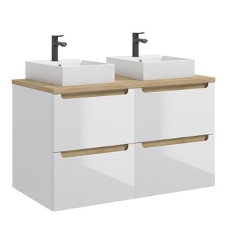 Petits Meubles Mueble lavabo 4 cajones estratificado Blanco