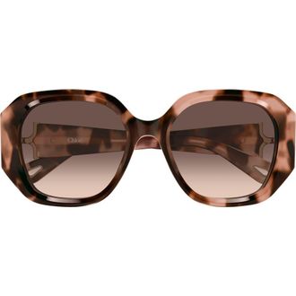 Chlo&eacute; 56mm Square Sunglasses in Havana at Nordstrom
