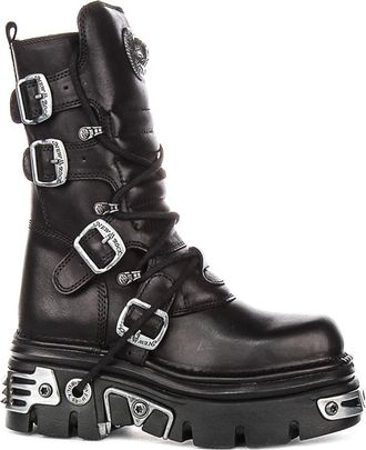New Rock Lace-up Boots, male, Black, 4 UK, 373 Reactor Boots