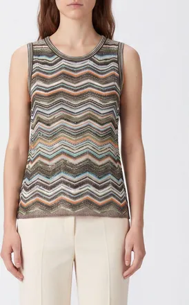 Missoni Top in maglia di viscosa con motivo a zig zag e spalle scoperte