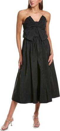 Red Valentino Red Valentino Taffeta Bow Midi Dress