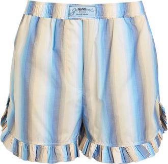 Ganni Ombre Stripe Cotton-poplin Shorts - Multicoloured - 34 (UK4 / Xxs)