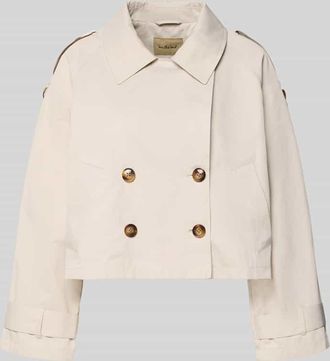 Smith & Soul Kurzer Trenchcoat mit Eingrifftaschen in Sand, Gr&ouml;&szlig;e XXL
