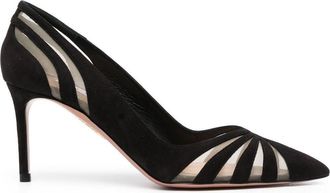 Aquazzura 75mm The Spy pumps - women - Calf Leather/Goat Skin/Kid Leather/Polyamide - 38.5 - Black