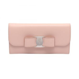 Ferragamo Pink Leather Long Wallet (Bi-Fold) (Pre-Owned)