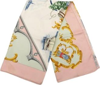 Herm&egrave;s Pre-owned Scarves, female, Pink, Size: ONE SIZE Pre-owned Bordeaux Porte Oceane Scarf