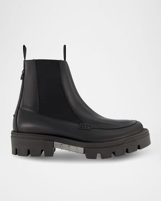 Karl Lagerfeld Men & apos;s Leather Apron Toe Chelsea Boots