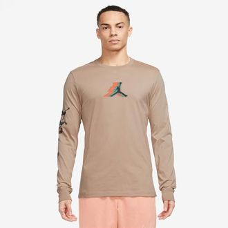 Nike Jordan Mens Brand L/S Crew - Hemp/Black Size XXL