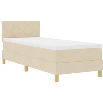 vidaXL Cama Box Spring Con Colch&oacute;n Con Colch&oacute;n Crema 80 X 200 Cm Tela Vidaxl
