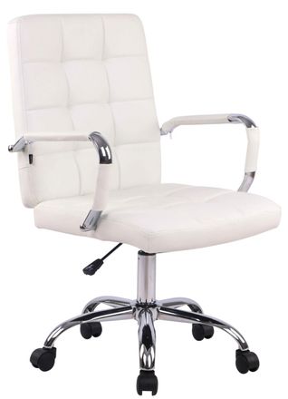 Clp Silla de oficina giratoria regulable en Simil cuero Blanco