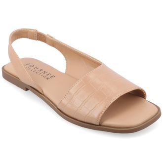 Journee Collection Women & apos;s Brinsley Medium and Wide Width Flat Sandals