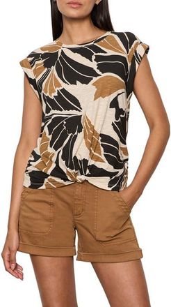 Sanctuary Knotted Muscle T-Shirt in Lotus Black at Nordstrom, Size X-Large