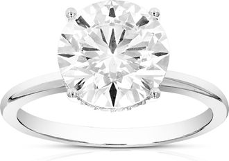 Vir Jewels 4 cttw Lab Grown Diamond Engagement Solitaire Ring in 14K White Gold For Women
