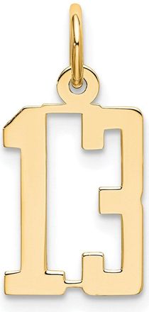 Diamond2Deal 14k Yellow Gold Small Elongated Number Charm Pendant