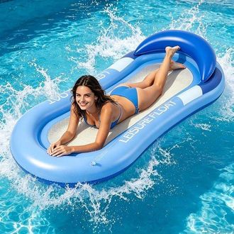 No Brand Piscina, Colch&oacute;n Inflable Para Adultos, Hamaca Inflable Port&aacute;til 4 En 1 Para El Agua, Silla Inflable Para Nadar, Verano, Playa, Lago, Agua