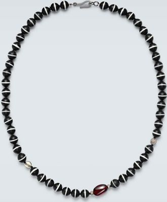 Ileana Makri Sterling silver (925) beaded necklace with gemstones