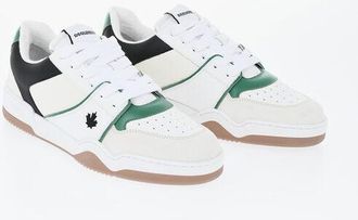 Dsquared2 Leather SPIKER Low Top Sneakers with Embroidered Details size 45