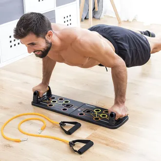 InnovaGoods Innovagoods - Tavola Per Flessioni Push-up Con Bande Di Resistenza E Manuale Per Gli Esercizi Pulsher